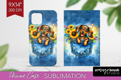 Denim Phone Case PNG - Dog In Pocket Case PNG Sublimation Product Image 1