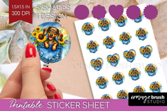 Denim Round Sticker - Dog In Pocket Printable Sticker Sheet Product Image 1