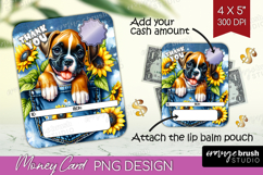 Thank You Money Card PNG - Cute Dog Money Card Holder Product Image 1
