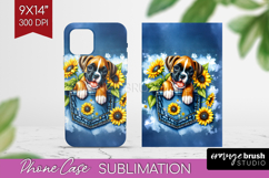 Denim Phone Case PNG - Dog In Pocket Case PNG Sublimation Product Image 1