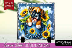 Denim Slate PNG - Dog In Pocket Square Slate Sublimation Product Image 1