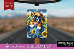 Denim Air Freshener PNG - Dog In Pocket PNG Sublimation Product Image 1