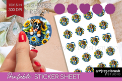 Denim Round Sticker - Dog In Pocket Printable Sticker Sheet Product Image 1