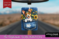 Denim Air Freshener PNG - Dog In Pocket PNG Sublimation Product Image 1