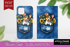 Denim Phone Case PNG - Dog In Pocket Case PNG Sublimation Product Image 1