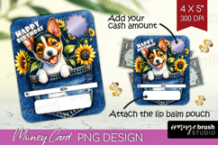 Happy Birthday Money Card PNG - Cute Dog Money Card Holder Product Image 1