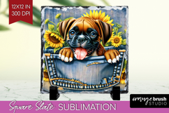 Denim Slate PNG - Dog In Pocket Square Slate Sublimation Product Image 1