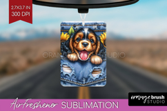 Denim Air Freshener PNG - Dog In Pocket PNG Sublimation Product Image 1
