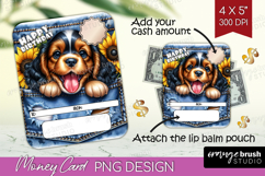 Happy Birthday Money Card PNG - Cute Dog Money Card Holder Product Image 1