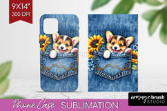 Denim Phone Case PNG - Dog In Pocket Case PNG Sublimation Product Image 1