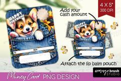 Happy Birthday Money Card PNG - Cute Dog Money Card Holder Product Image 1