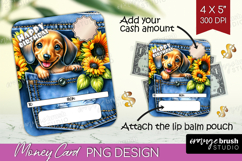 Happy Birthday Money Card PNG - Cute Dog Money Card Holder Product Image 1