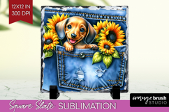 Denim Slate PNG - Dog In Pocket Square Slate Sublimation Product Image 1