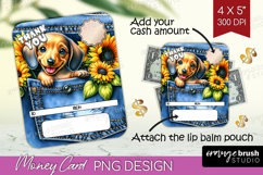 Thank You Money Card PNG - Cute Dog Money Card Holder Product Image 1