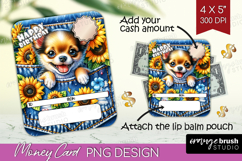 Happy Birthday Money Card PNG - Cute Dog Money Card Holder Product Image 1