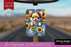 Denim Air Freshener PNG - Dog In Pocket PNG Sublimation Product Image 1