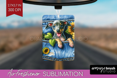 Denim Air Freshener PNG - Dog In Pocket PNG Sublimation Product Image 1