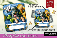 Thank You Money Card PNG - Cute Dog Money Card Holder Product Image 1