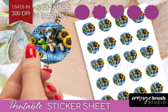 Denim Round Sticker - Dog In Pocket Printable Sticker Sheet Product Image 1