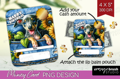 Happy Birthday Money Card PNG - Cute Dog Money Card Holder Product Image 1