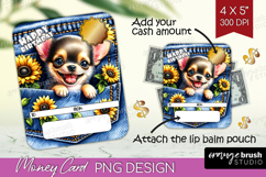 Happy Birthday Money Card PNG - Cute Dog Money Card Holder Product Image 1