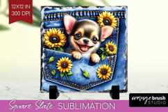 Denim Slate PNG - Dog In Pocket Square Slate Sublimation Product Image 1