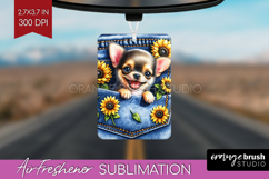Denim Air Freshener PNG - Dog In Pocket PNG Sublimation Product Image 1
