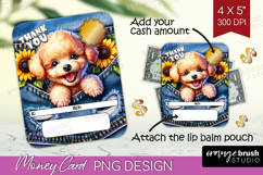 Thank You Money Card PNG - Cute Dog Money Card Holder Product Image 1