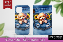 Denim Phone Case PNG - Dog In Pocket Case PNG Sublimation Product Image 1