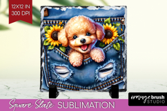 Denim Slate PNG - Dog In Pocket Square Slate Sublimation Product Image 1