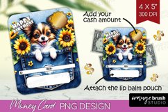 Happy Birthday Money Card PNG - Cute Dog Money Card Holder Product Image 1