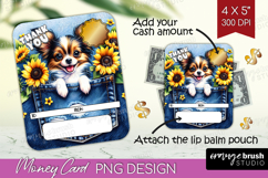 Thank You Money Card PNG - Cute Dog Money Card Holder Product Image 1