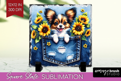 Denim Slate PNG - Dog In Pocket Square Slate Sublimation Product Image 1