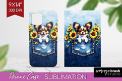 Denim Phone Case PNG - Dog In Pocket Case PNG Sublimation Product Image 1