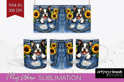 Denim Mug Wrap - Dog In Pocket Mug PNG Sublimation Product Image 1