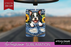 Denim Air Freshener PNG - Dog In Pocket PNG Sublimation Product Image 1