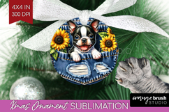 Denim Ornament PNG - Dog In Pocket PNG Sublimation Product Image 1