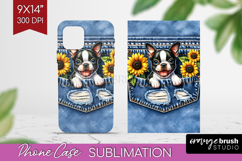 Denim Phone Case PNG - Dog In Pocket Case PNG Sublimation Product Image 1