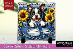 Denim Slate PNG - Dog In Pocket Square Slate Sublimation Product Image 1
