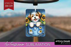 Denim Air Freshener PNG - Dog In Pocket PNG Sublimation Product Image 1