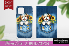 Denim Phone Case PNG - Dog In Pocket Case PNG Sublimation Product Image 1
