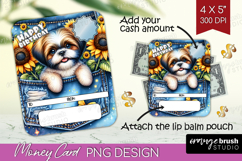 Happy Birthday Money Card PNG - Cute Dog Money Card Holder Product Image 1