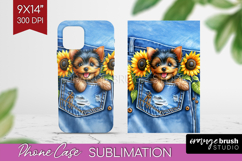 Denim Phone Case PNG - Dog In Pocket Case PNG Sublimation Product Image 1