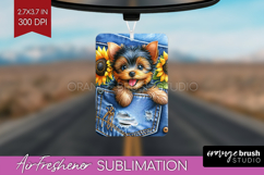 Denim Air Freshener PNG - Dog In Pocket PNG Sublimation Product Image 1