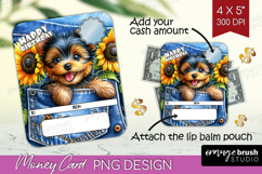 Happy Birthday Money Card PNG - Cute Dog Money Card Holder Product Image 1