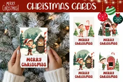 Merry Christmas Greeting Cards, Christmas Elf Printable Product Image 1
