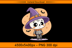 Cute Skeleton Witch Boy Sublimation Design PNG Product Image 1