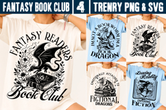 Fantasy Book Club SVG PNG Dragon Reader Fantasy Lover Product Image 1