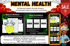 54 Mental Health Bundle Sheets printable motivation DBT Product Image 1