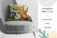 Fall Pumpkins Pillow Case Design, Fall Pillow Sublimation Product Image 1